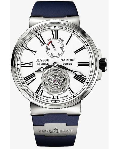 Ulysse Nardin 8163-175le/93-blueshark Diver Limited-edition Stainless Steel And Fabric Automatic Watch - Multicolour