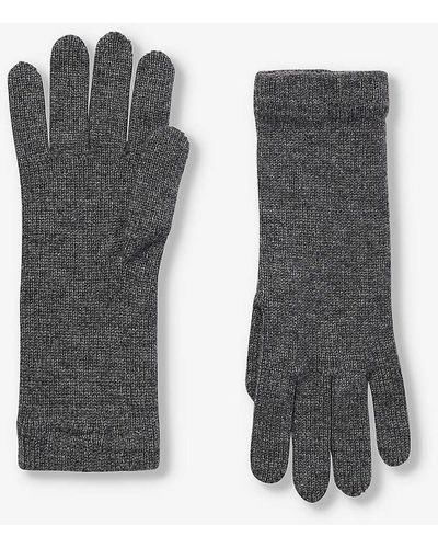 Johnstons of Elgin Ribbed-cuff Knitted Cashmere Gloves - Black