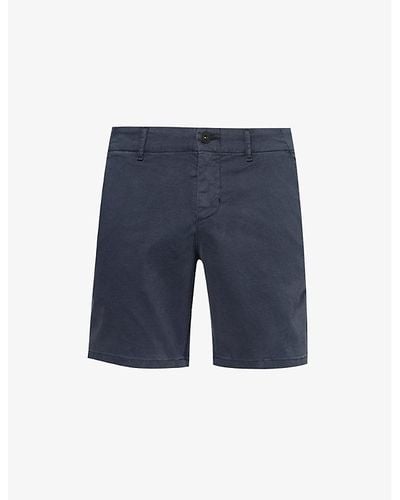 PAIGE Phillips Slim-fit Stretch-cotton Shorts - Blue