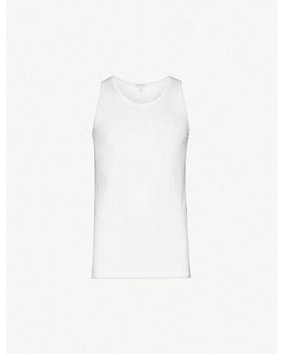Sunspel Q82 Superfine Cotton-jersey Vest Xx - White