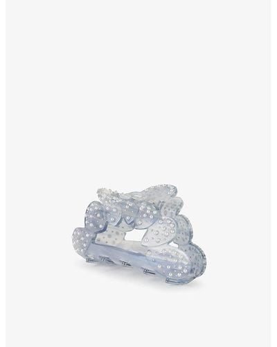 SUI AVA Else Marie Breathtaking Big Rhinestone-embellished Acrylic Claw Clip - White