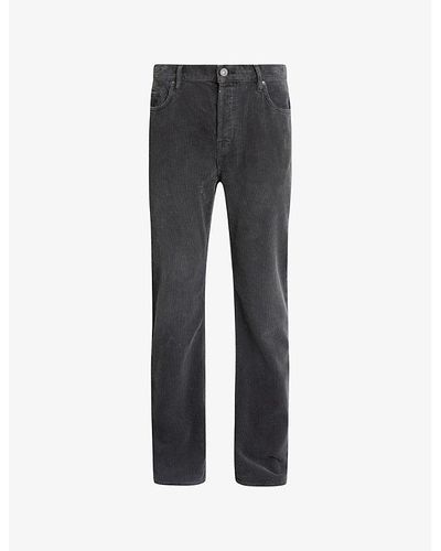 AllSaints Curtis Mid-rise Straight-fit Stretch-cord Pants - Grey