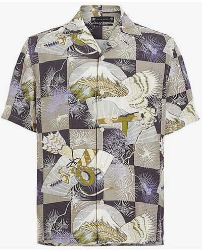AllSaints Sebastian Graphic-print Woven Shirt - Multicolour