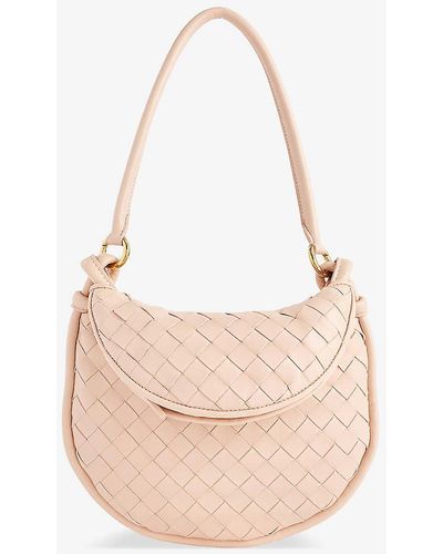 Bottega Veneta Gemelli Leather Shoulder Bag - Pink