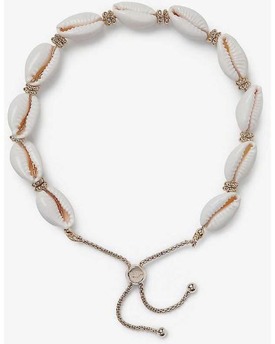 The White Company Cowrie Shell-embellished Gold-plated Brass Friendship Bracelet - Metallic