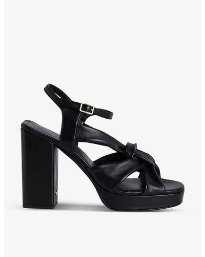 Zadig & Voltaire Forget Me Knot Bow-front Leather Sandals - Black