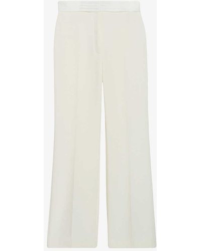 Claudie Pierlot Contrast-waistband Straight-cut Mid-rise Woven Trousers - White