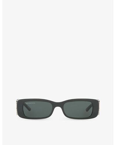 Balenciaga 6e000253 Bb0096s Rectangle-shape Acetate Sunglasses - Green