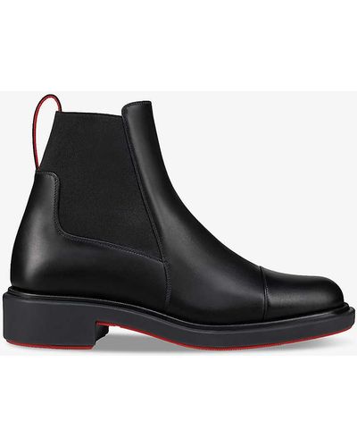 Christian Louboutin Urbino Leather Chelsea Boots - Black