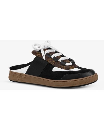 Louis Vuitton Lous Open-back Suede And Leather Sneakers - Multicolor