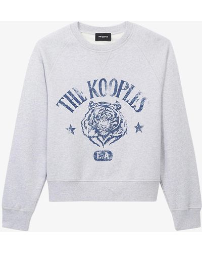 The Kooples Tiger-print Relaxed-fit Cotton-jersey Sweatshirt - Multicolor
