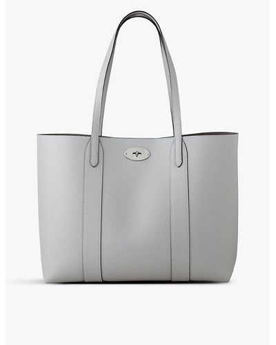 Mulberry Bayswater Grained Leather Tote Bag - Grey