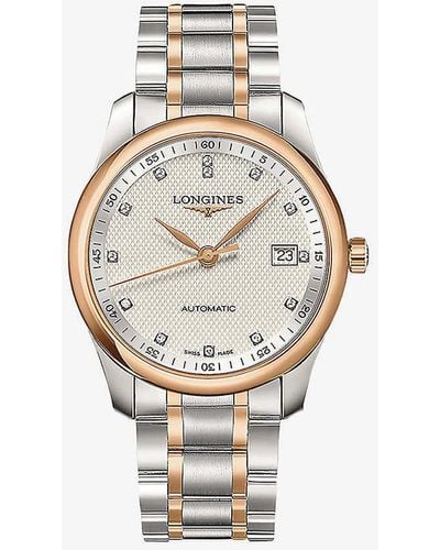 Longines L2.793.5.77.7 Master Master 18ct Rose Gold-plated Stainless Steel And Diamond Watch - White