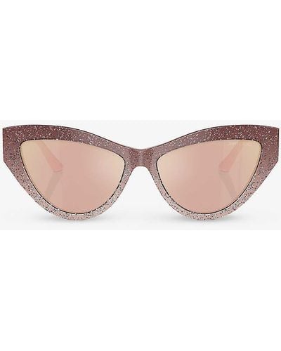 Jimmy Choo Jc5004 Cat Eye-frame Acetate Sunglasses - Pink