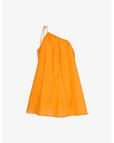 Seafolly Rio One-shoulder Cotton Mini Dress X - Orange
