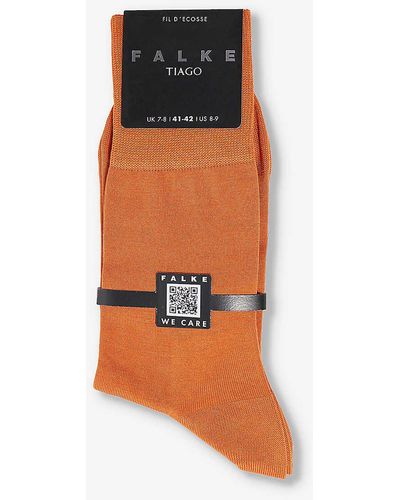 FALKE Tiago Branded-sole Cotton-blend Socks - Orange