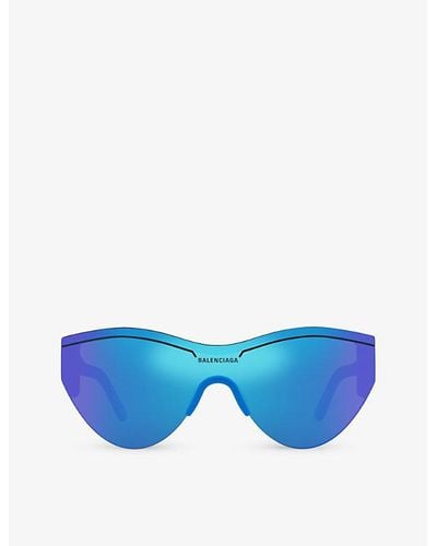 Balenciaga 6e000185 Bb0004s Round-frame Acetate Sunglasses - Blue