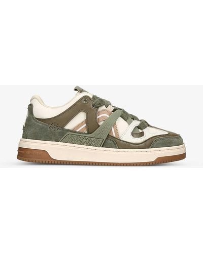 Represent Bully Contrast-panel Leather Low-top Trainers - Green