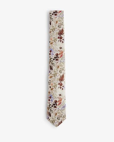 Ted Baker Moiselt Floral-print Silk Tie - Metallic