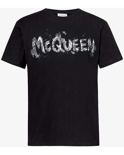 Alexander McQueen Logo-print Crewneck Cotton-jersey T-shirt Xx - Black