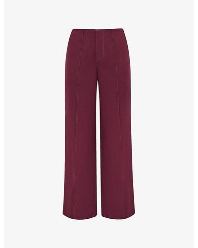 House Of Cb Rivi Pinched-seam Straight-leg Cotton-blend Pants - Purple