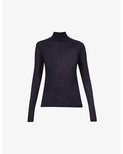 JOSEPH Cashair Turtleneck Cashmere-knit Sweater - Blue