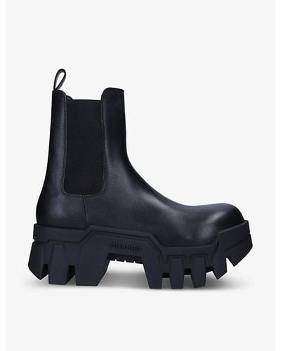 Balenciaga Bulldozer Leather Chelsea Boots - Blue