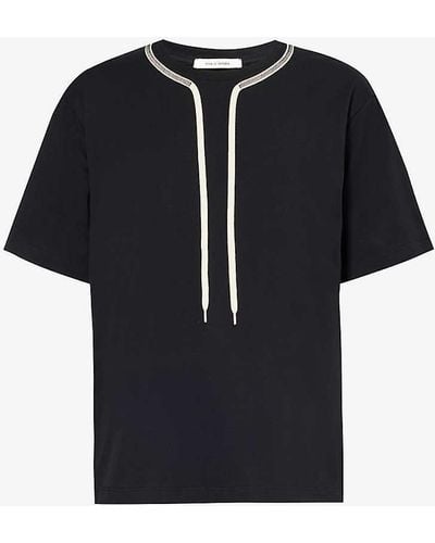 Craig Green Laced Crewneck Cotton-jersey T-shirt - Black