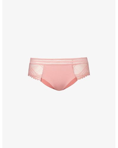 Passionata Rodeo Mid-rise Stretch-lace Briefs - Pink