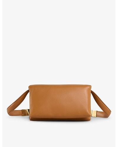 Marni Prisma Leather Shoulder Bag - Brown