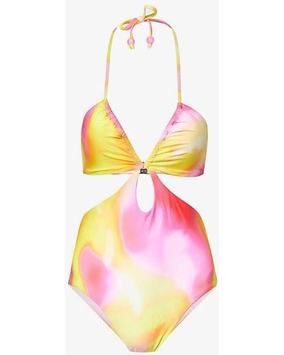 Seafolly Gradient-design Cut-out Swimsuit - White