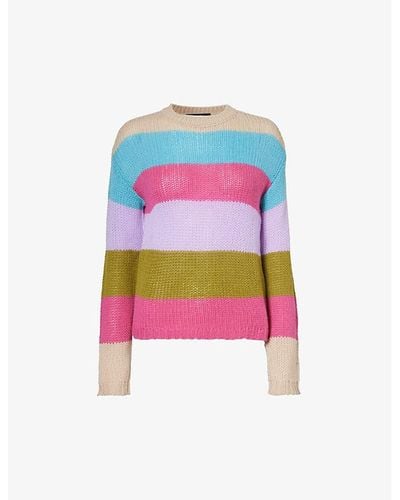 Weekend by Maxmara Palco Striped Cashmere Sweater - Pink
