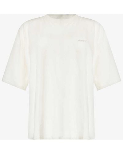 Lounge Underwear Essential Brand-embroidered Stretch-cotton T-shirt X - White