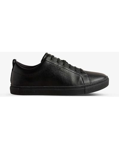 Ted Baker Artioli Logo-embossed Faux-leather Trainers - Black
