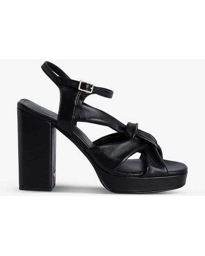 Zadig & Voltaire Forget Me Knot Bow-front Leather Sandals - Black