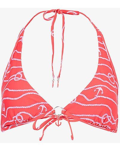 Seafolly Set Sail Stretch Recycled-nylon Bikini Top - Pink