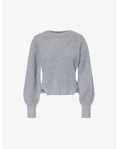 PAIGE Palomi Round-neck Wool-blend Sweater - Gray