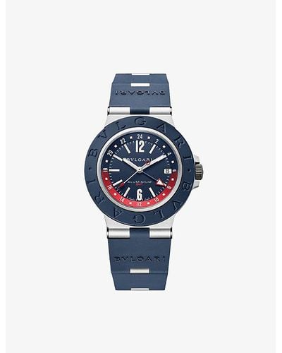 BVLGARI Unisex Bb40c3atrslngmt Gmt And Rubber Automatic Watch - Blue