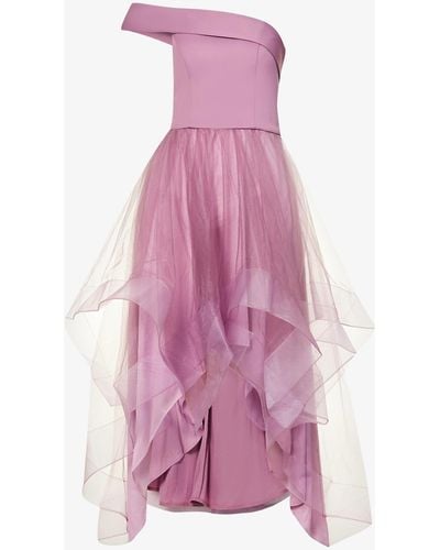 Chi Chi London Asymmetric Woven Midi Dress - Purple