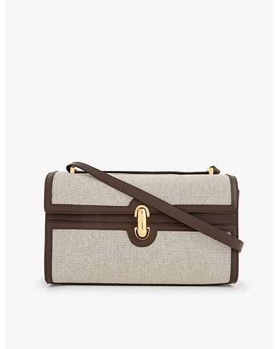 SAVETTE Symmetry Canvas And Leather Cross-body Bag - Gray