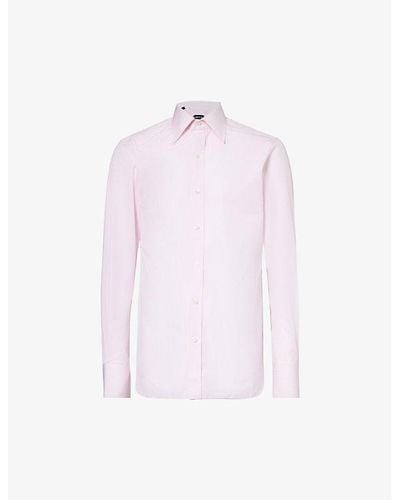 Tom Ford Spread-collar Slim-fit Cotton-poplin Shirt - Pink
