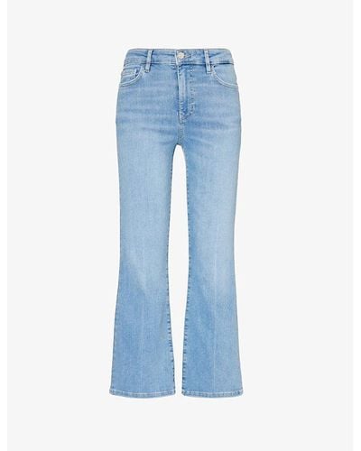 FRAME Water Le Crop Mini Straight-leg High-rise Organic Denim-blend Jeans - Blue