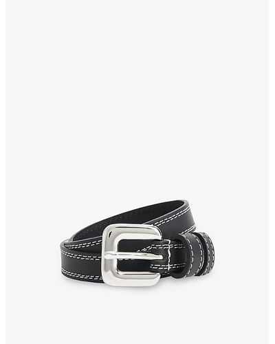Whistles Square-buckle Slim Leather Belt - Multicolor