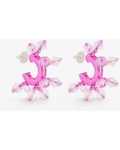 Hugo Kreit Big Bang Brass Earrings - Pink