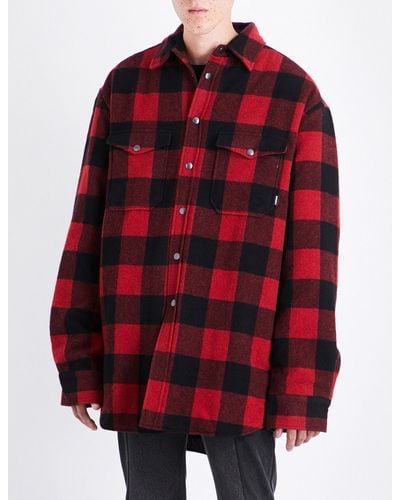Vetements Checked Oversized Flannel Shirt - Red