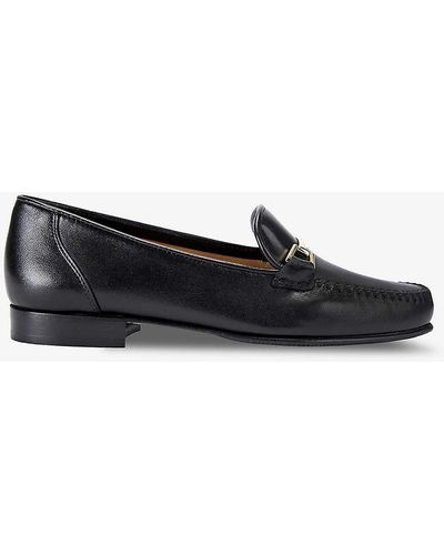 Carvela Kurt Geiger Marina Chain-embellished Flat Leather Loafers - Black