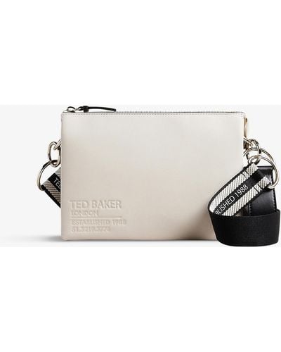 Ted Baker Golnaz Saffiano Leather Bar Detail Cross Body Bag in
