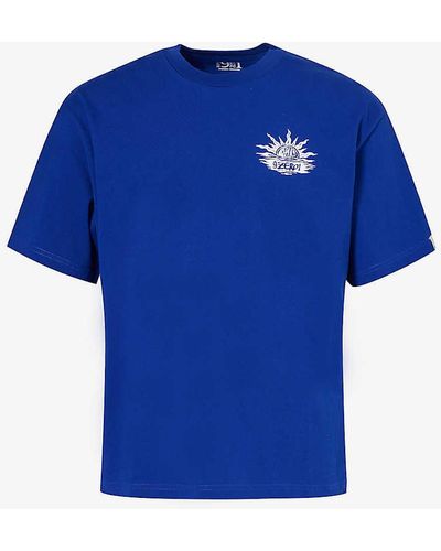 Replay Graphic-print Cotton-jersey T-shirt X - Blue