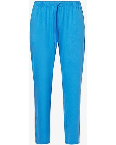 Derek Rose Basal Mid-rise Stretch-jersey Pyjama Bottoms - Blue