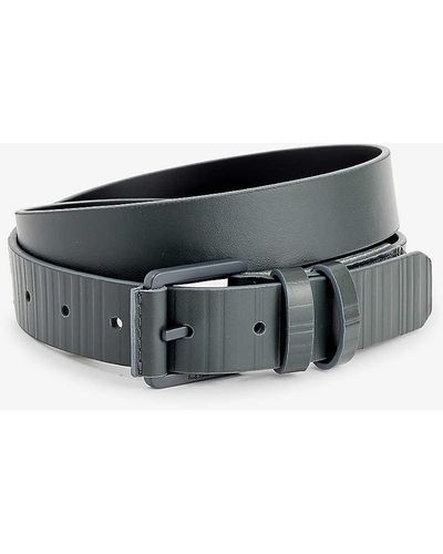 Paul Smith Brand-engraved Leather Belt - Grey